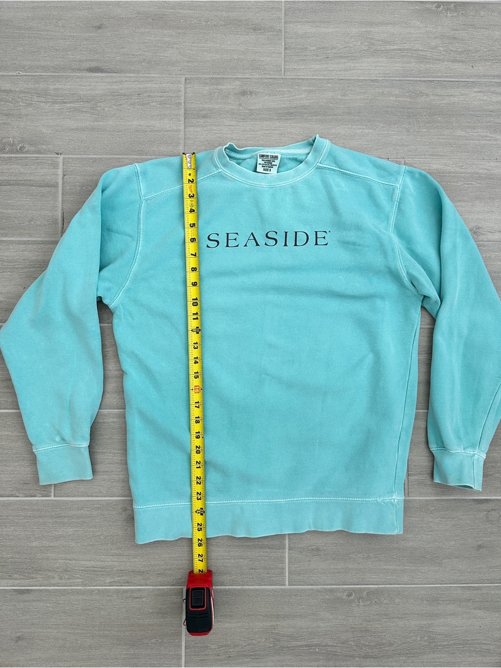 Seaside Comfort Colors Old Town New Ways Sweatshirt Mens Small Teal Coastal - Picture 9 of 9